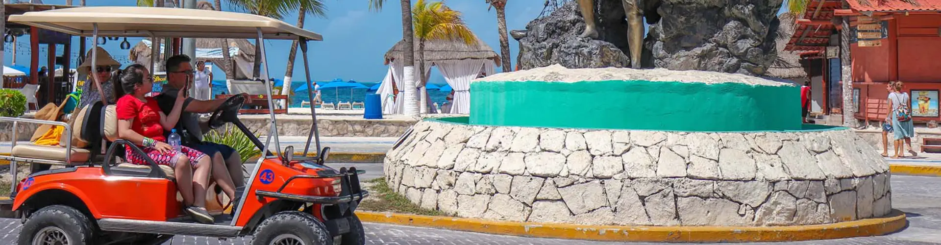 Carrito de golf en Isla Mujeres