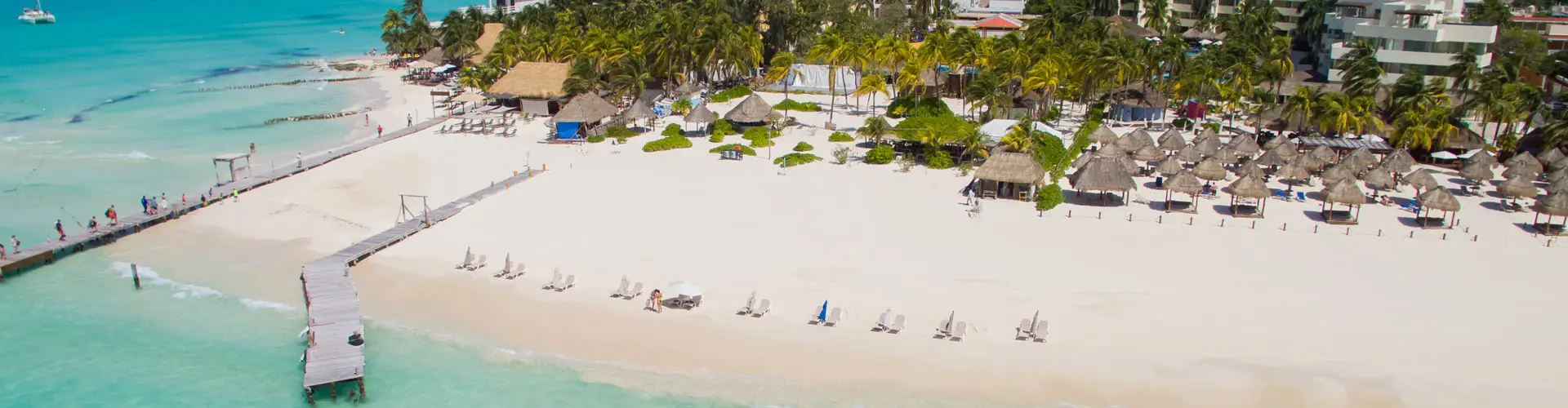 North Beach on Isla Mujeres from a drone view